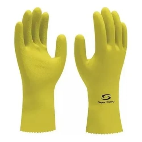 Luva Látex Multiuso Amarela Super Safety - KIT 3 E 5 PARES