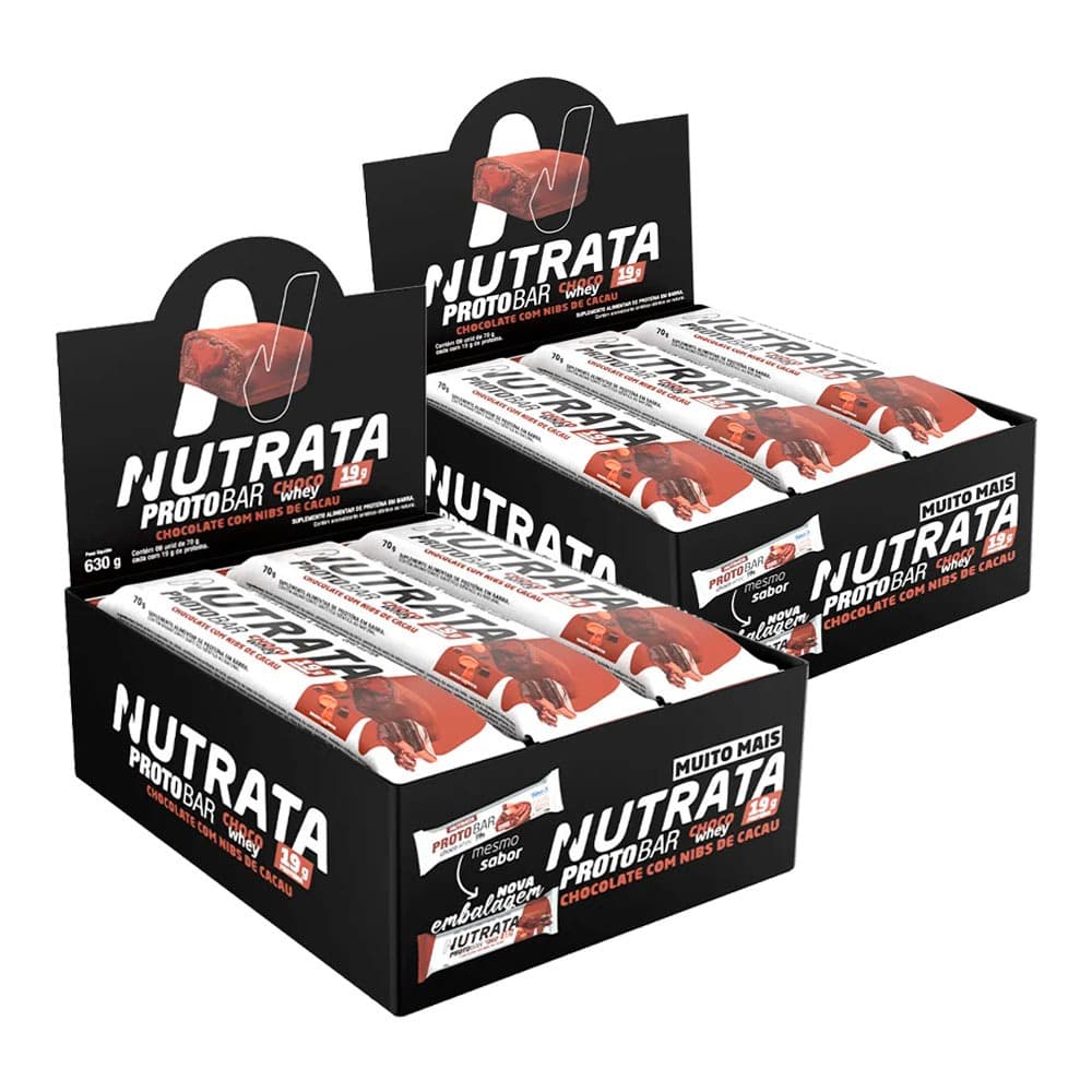 2x Barra De Proteína Proto Bar - Caixa C/ 9 Unidades de 70g - Nutrata