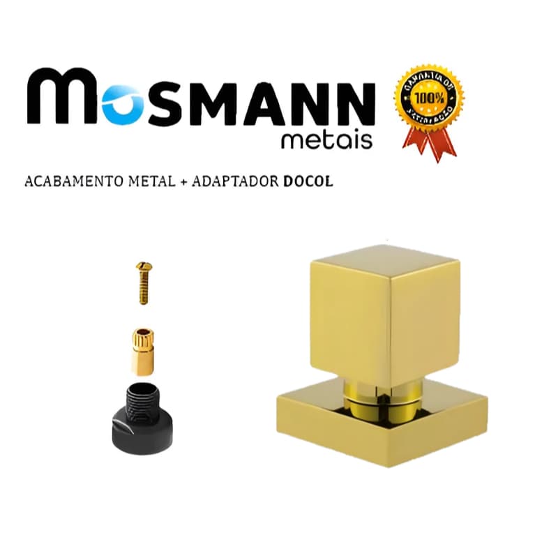 Acabamento 100% Metal Dourado Deca + Adaptador Docol Luxo Para Registro Chuveiro ou Geral.
