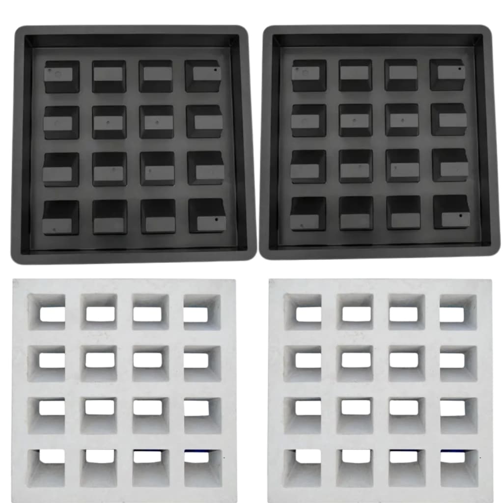 2 Forma 16 Furos Antichuva Parede Muro Aberto Tijolo Vazado Bloco Elemento Cobogó 39x39x7 Combosé
