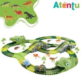 Pista de Carrinhos Dinossauro Looping Radical Luz e Acessórios  217 Peças