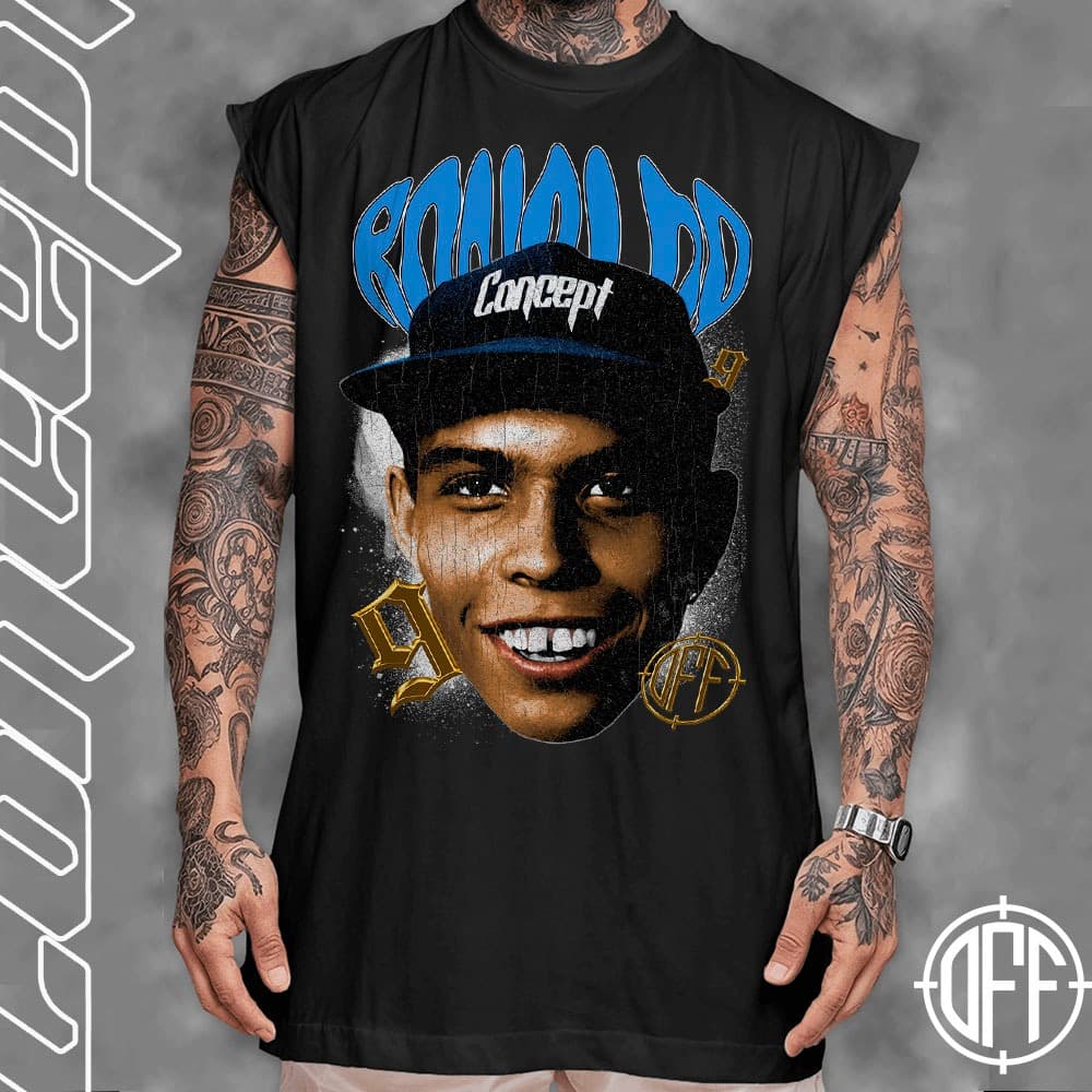 Camiseta regata machao oversized masculino R9 lenda futebol Graphic Tee  Longline
