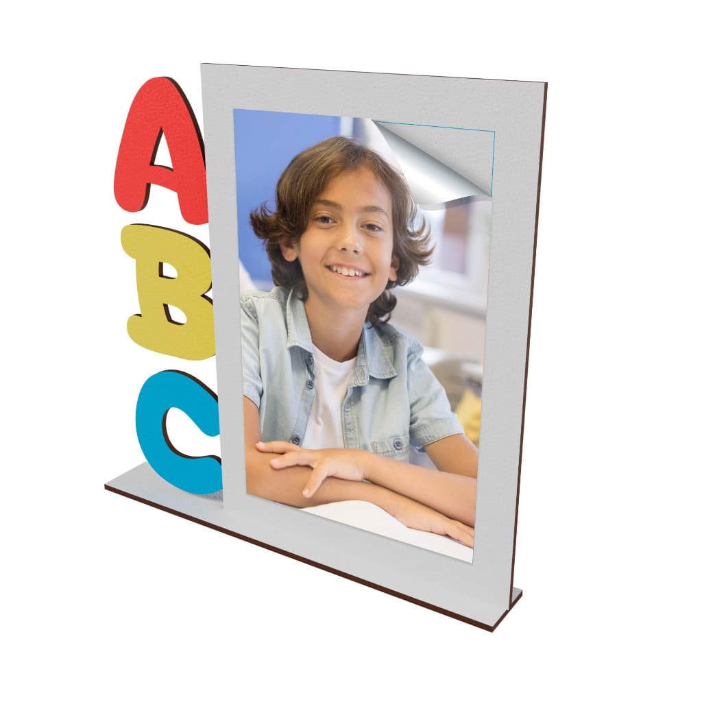 Porta-Retrato ABC MDF Decorativo Infantil Colorido 1 a10 un