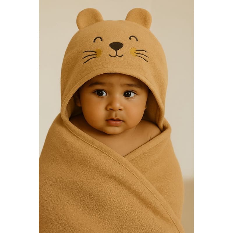 Toalha de Banho Bebê Capuz Infantil/ Recém-Nascido Cachorrinho