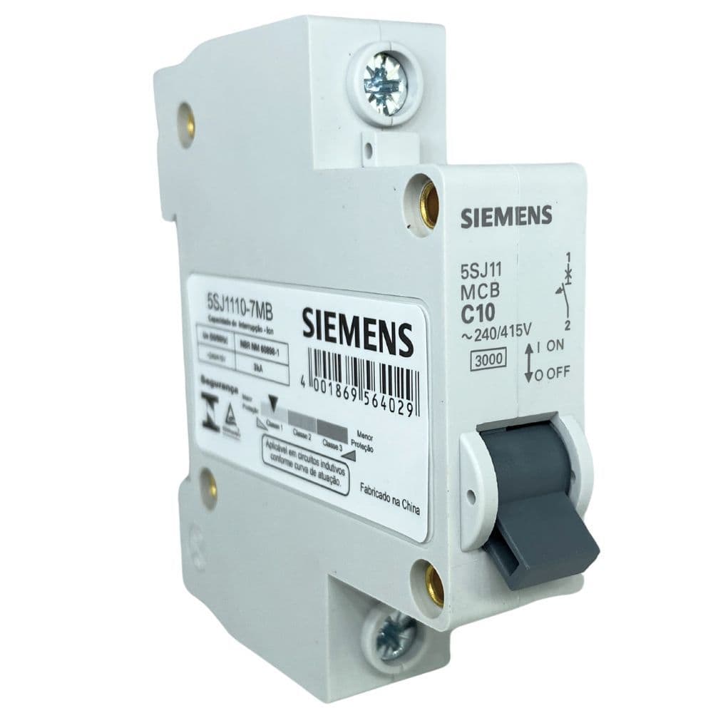 Disjuntor Siemens Monopolar 5SJ1 Curva C 10A, 16A, 20A, 25A, 32A, 40A, 50A