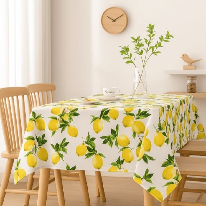 Toalha 4 Lugares Limao Oxford Forro De Mesa Para Cozinha Mesa Antialérgica
