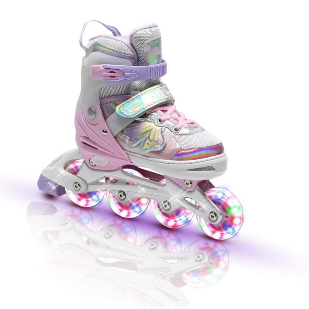 Patins Roller Inline Ajustável Com Luz De Led borboleta