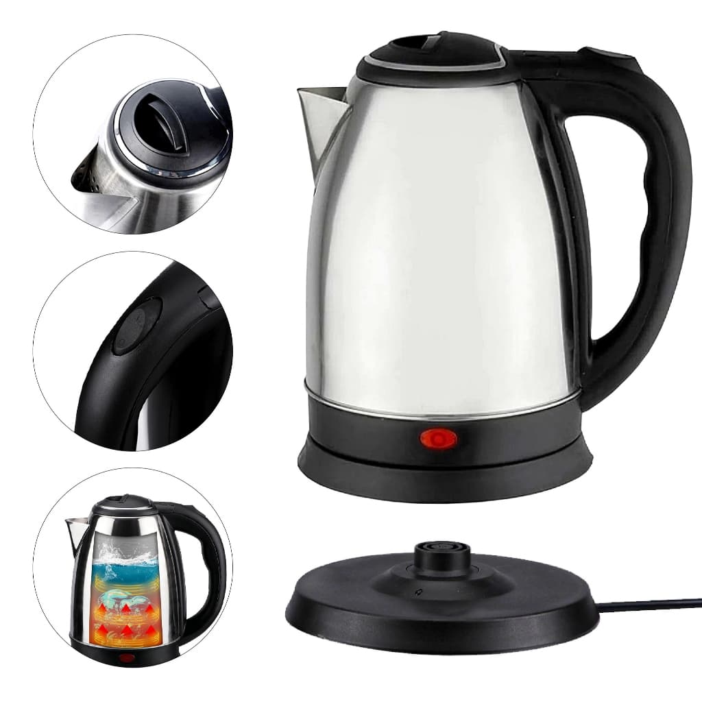 Chaleira Elétrica Jarra De Aço Inox Para Café Chá Leite 1100w 110v 1800 ML Top