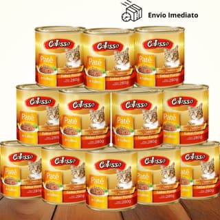 Pate Para Gato Kit 12 UNID Colosso Premium Gatos Adultos Frango 280g