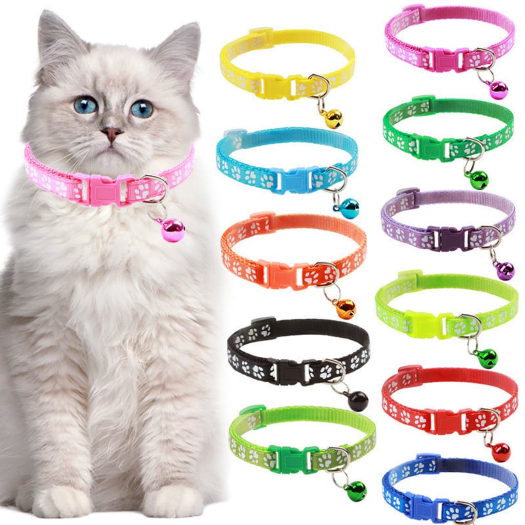 Coleira Ajustavel Para Gatos e Cachorros Com Guizo Sino