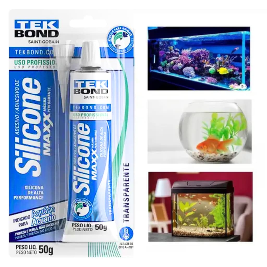 Adesivo Silicone Transparente Atóxico Maxx P/ Aquário 50g TEKBOND