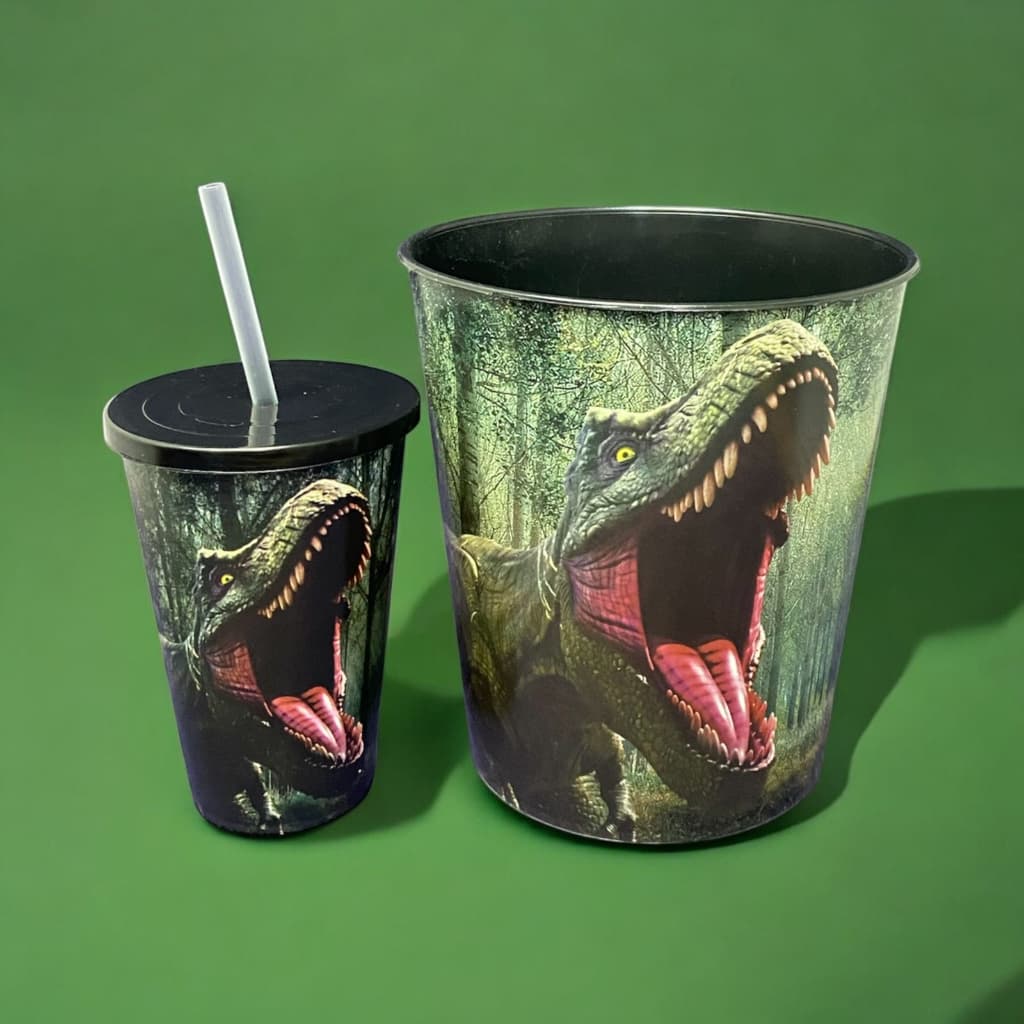 KIT PIPOQUEIRA GRANDE 3L + COPO 550 ML T-REX - CINEMA LEMBRANCINHA