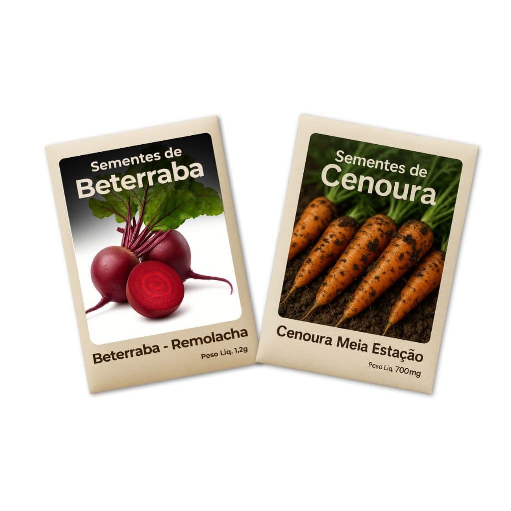 Sementes Cenoura Beterraba Qualidade Garantida Germina Rápido Horta Urbana ou Tradicional Combo 2un