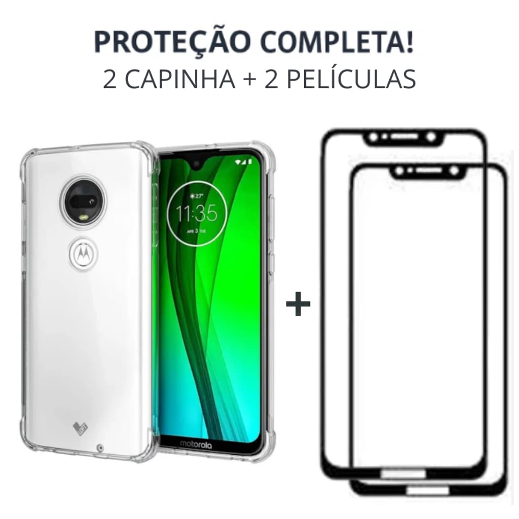 Kit Capinha Transparente  MOTO G7 PLAY