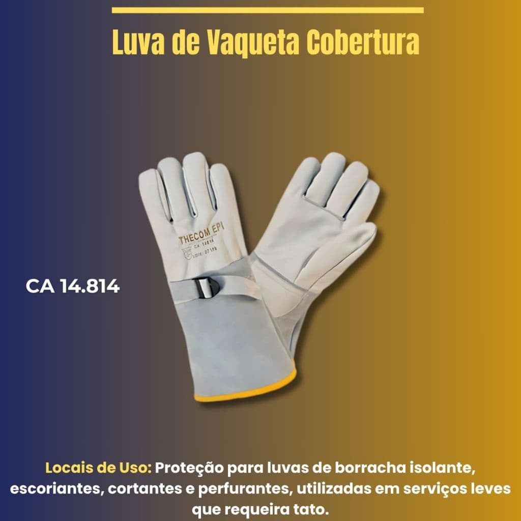 Luva de Cobertura Eletricista Thecom CA 14814 com Reforço Protetor de Artéria e Ajuste