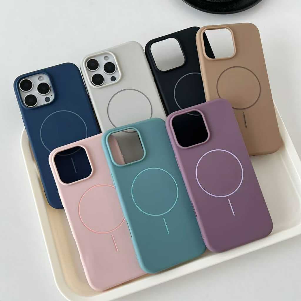 Case de Silicone Colorida com Desenho Decorativo de Magsafe para iPhone 11 12 13 14 PRO MAX (MAO)