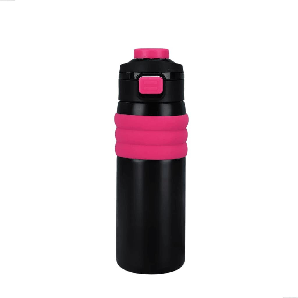 Garrafa Térmica de Água 650ml Inox com Canudo de Silicone e Alça Garrafa de Água Academia