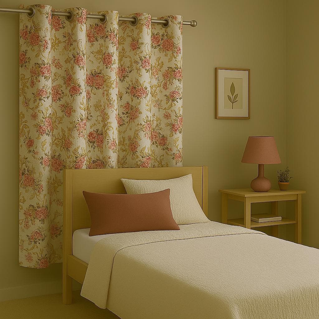 Cortina Florida Grande 5,00x2,50 Cortina Piquet Estampada Texturizada Decoração Sala Quarto Grossa