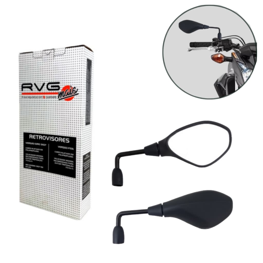 Retrovisor RVG BMW F800 Haste Longa Rebaixada 90 Graus Comum