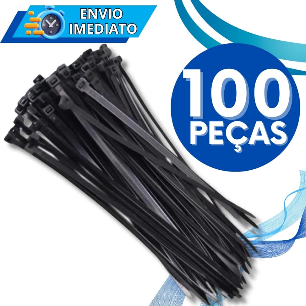 KIT Jogo 100 Abraçadeira de Nylon Enforca Gato Braçadeira Cintas Plásticas Super Resistente Presilha Diversas Medidas