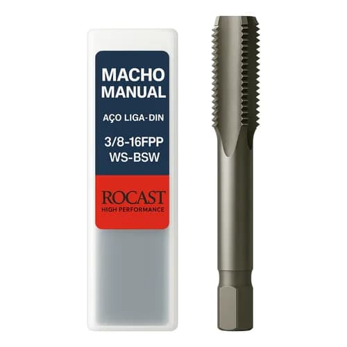 Jogo De Macho Aço Liga 3/8 - 16 Fios Bsw Rocast