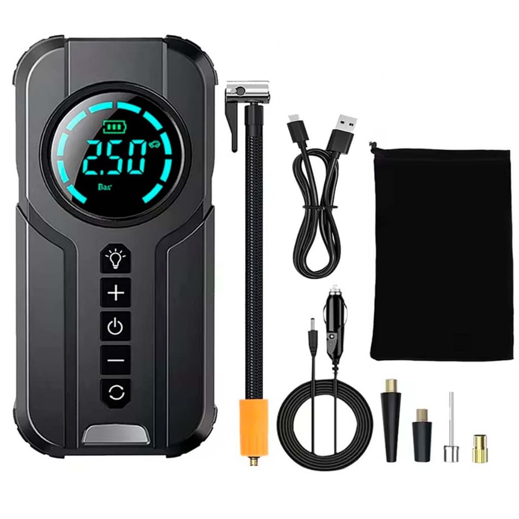 Bomba De Ar Portátil Inteligente Recarregável Automatico Digital, Calibrador Compressor de Ar de Encher Pneu 180PSI