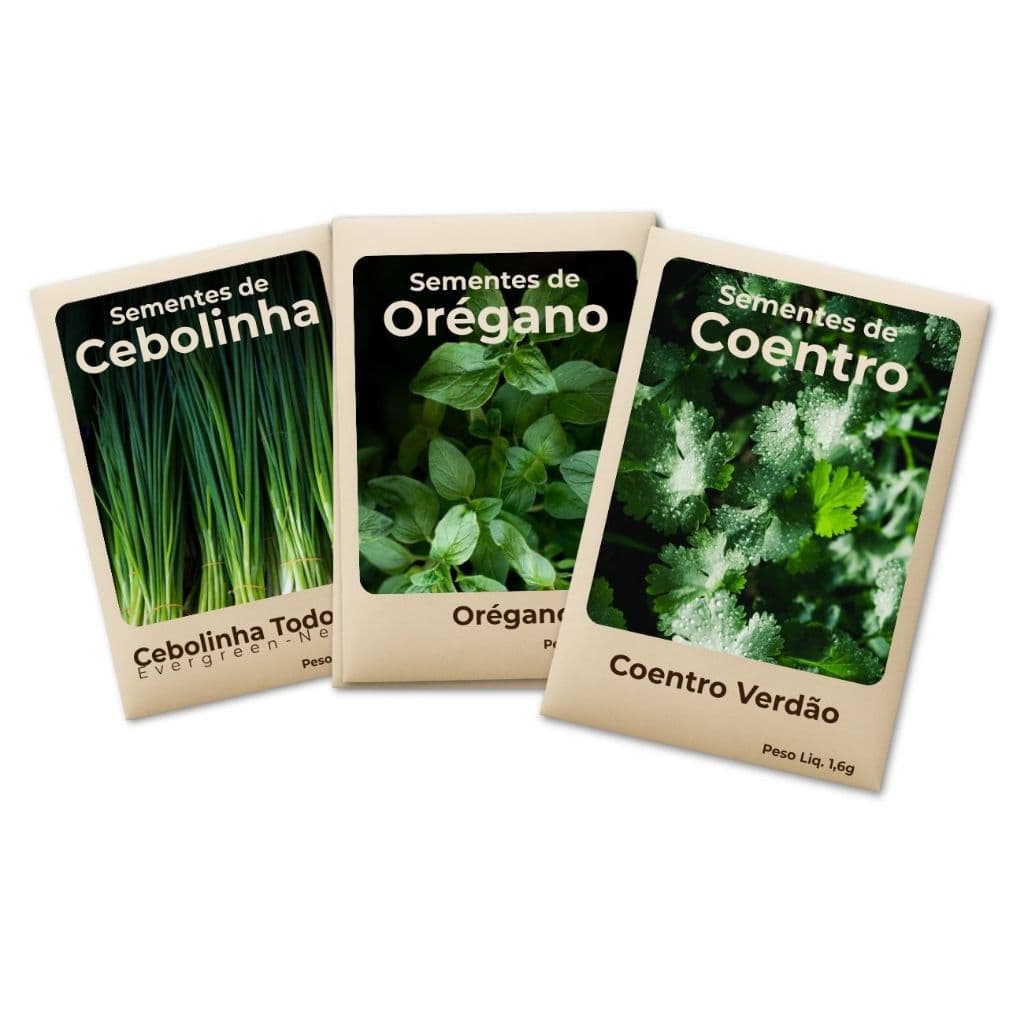 Semente Cebolinha-Coentro-Orégano Ideal Para Horta Cultivo Fácil e Produtivo -Combo 3 Pct