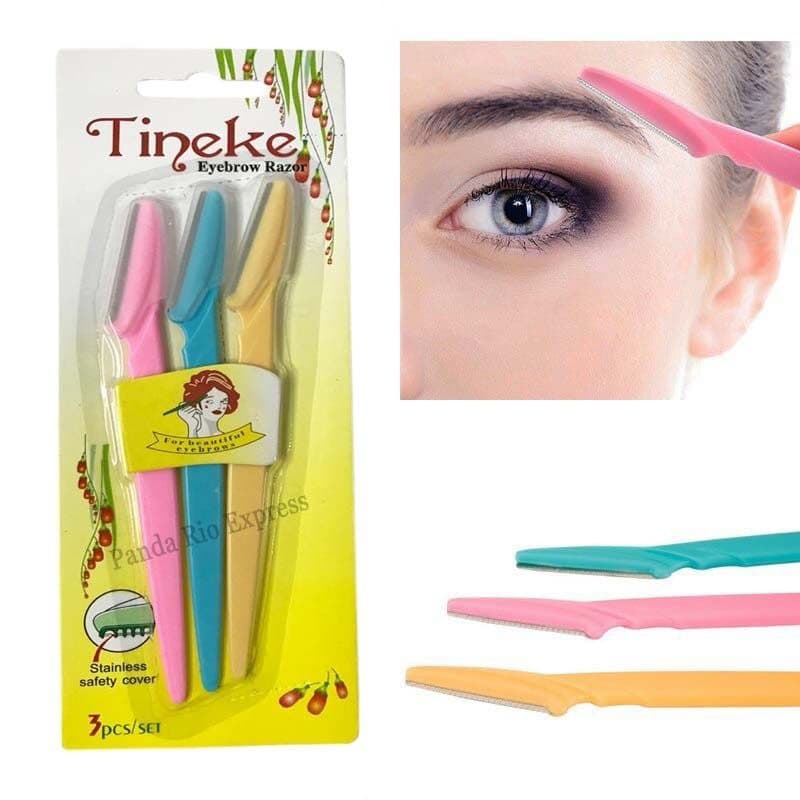 Kit 3 navalhas sobrancelha – remove pelos com segurança, leve e fácil de usar.