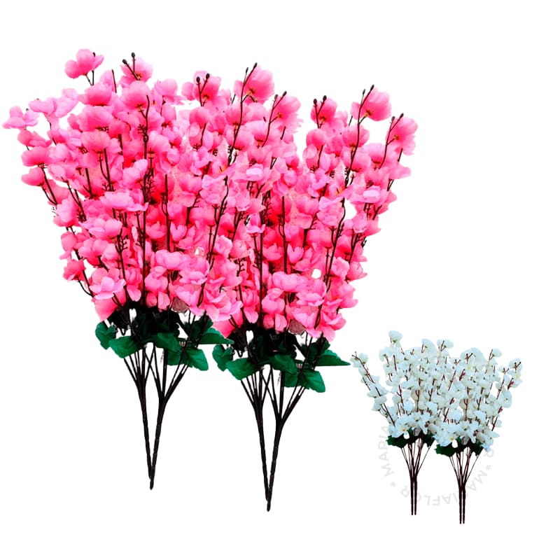 10 Buquês De Flores De Cerejeira Artificial , Flor De Pêssego , Estilo oriental Para Decoração De Casamento 63CM