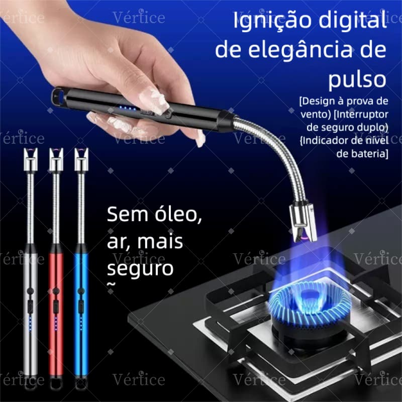 ￼Kit3  Acendedor de plasma Ecológico para Fogão Elétrico Eletrônico Usb Recarregável Luxo
