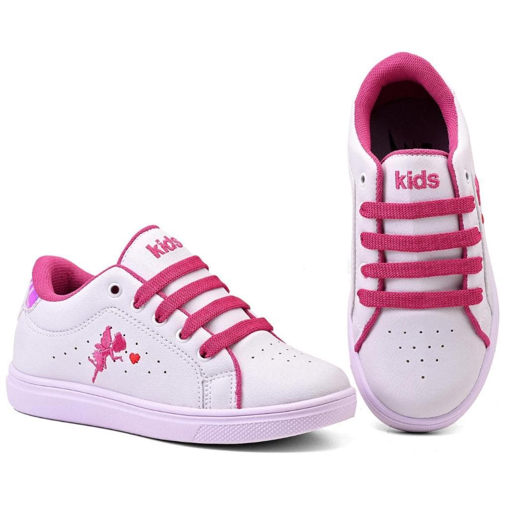 Tênis Infantil Menina 3F Casual Escolar Fadinha Confortável Leve Macio Princesa Moda Princesa Kids