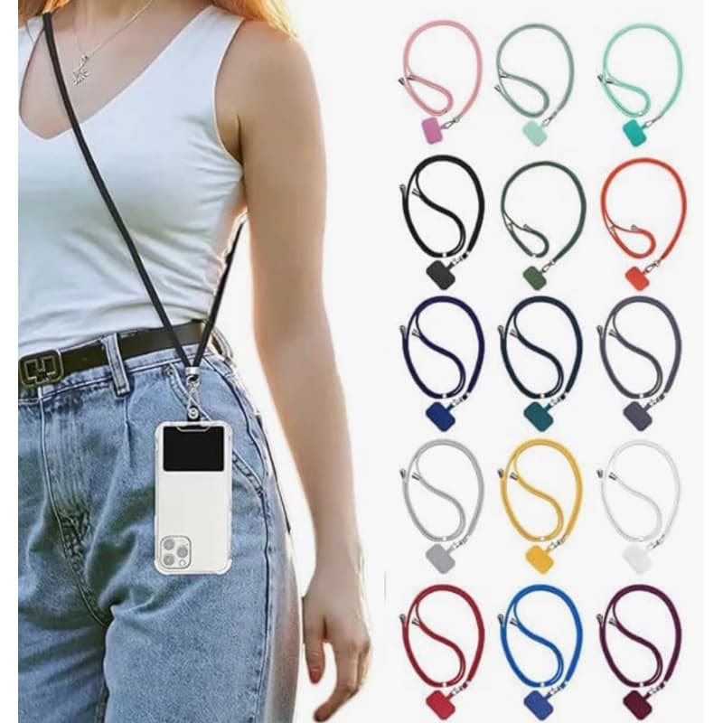 Cordão De Pescoço  para celular Ajustável com suporte transparente