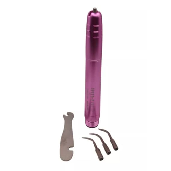 Caneta com Vibração e jato de agua para Limpeza Dental a Ar Rosa