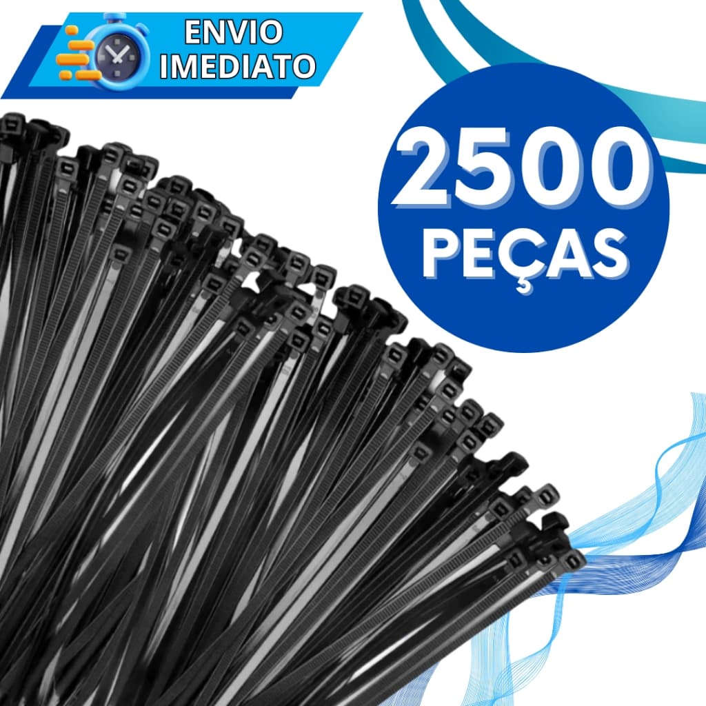 KIT Jogo 1000/2500 Unidades Abraçadeira de Nylon Enforca Gato Braçadeira Cintas Plásticas Presilha Diversas Medidas