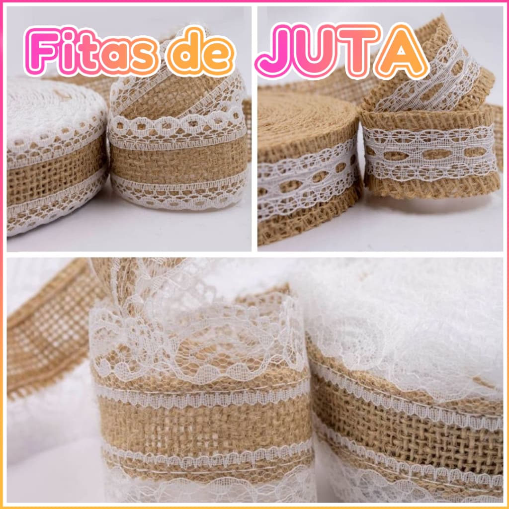 Rolos De Fita De Juta de 4,5 à 9 Metros Ideal Para Artesanato, Decoração, Casamento Rústico, Vintage