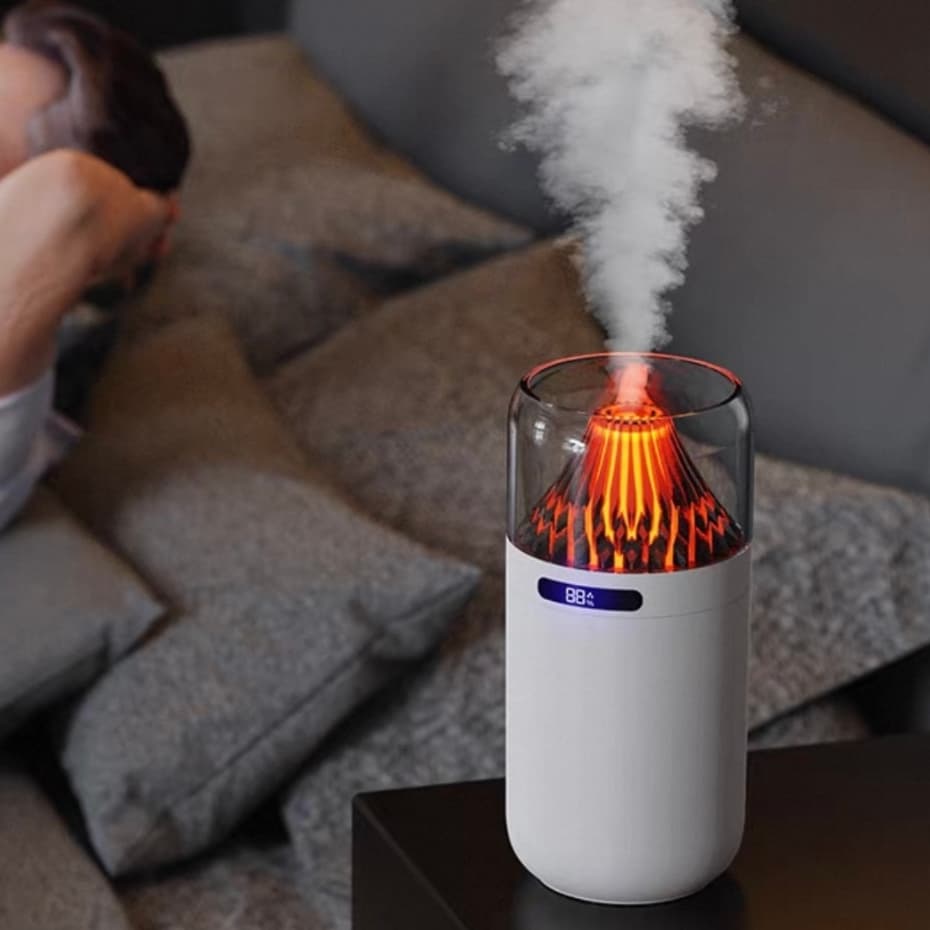 Mini Umidificador Difusor Aromatizador Portatil Vulcão 360ml Umidificador Carro Casa