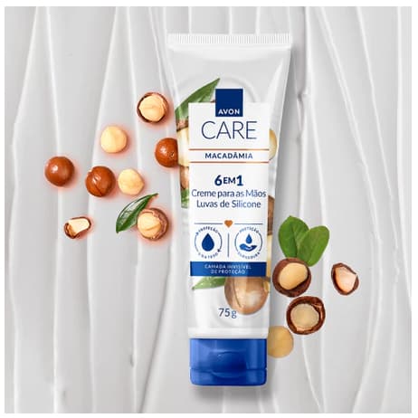 Creme para as Mãos Luva de Silicone Macadâmia Avon Care 75g