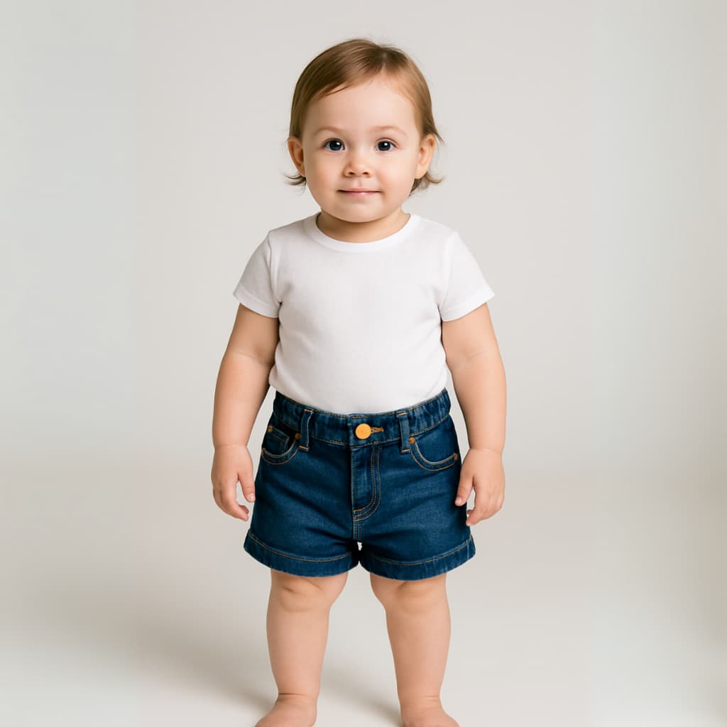 Short Jeans Nacional Menina – Conforto e Estilo para o Verão (1 a 3 anos)