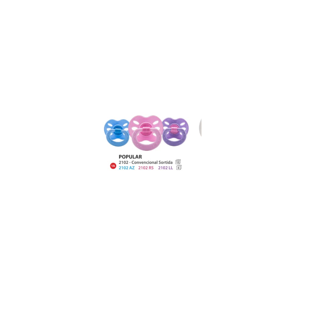 CHUPETA ASSIMÉTRICA ORTO PRINCE 100% SILICONE CORES AZUL/ROSA/LILÁS TAMANHO 02