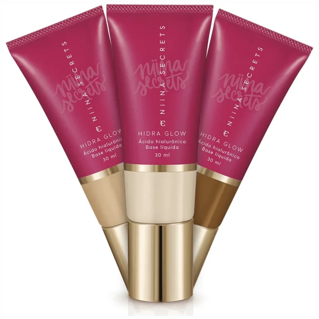 Base Líquida Niina Secrets Hidra Glow 30ml Alta Cobertura Cores