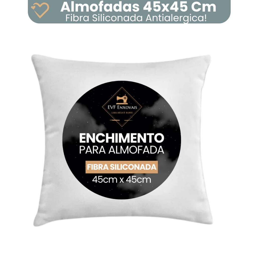 Enchimento Almofada Refil 45x45 Silicone Antialergico Kit Com 1 Unidade