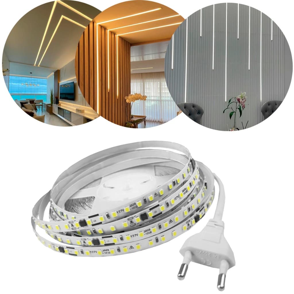 Fita Led 127v Direta 120leds/m Rolo 10m Não Usa Fonte Direto na Tomada
