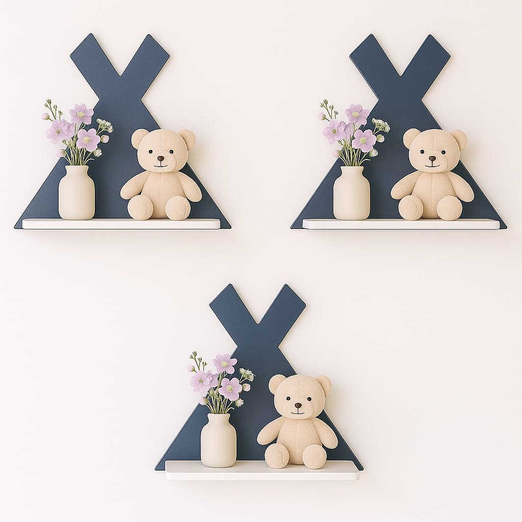 Trio de Prateleira Cabana Prateleira Estilo Tenda Decoração Montessori em MDF