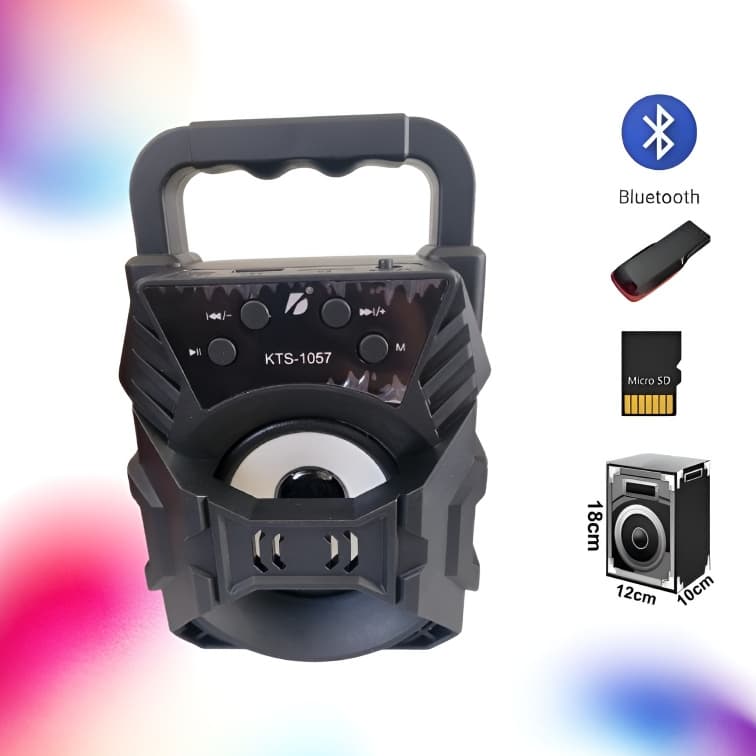 Caixa De Som Bluetooth Amplificada Portátil Fm Usb Mp3 Sd de 3” Som Alto de Qualidade potente -C4