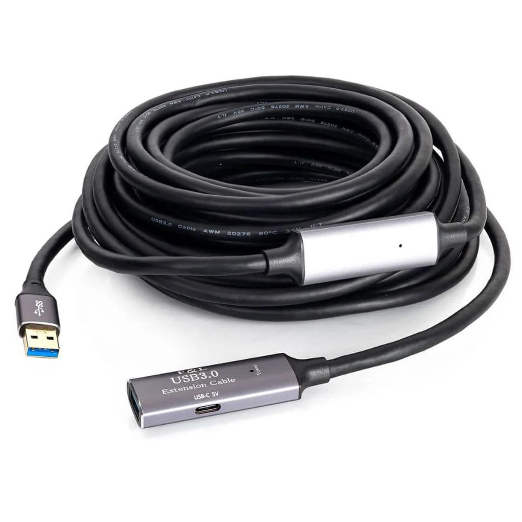 Cabo Extensor USB 3.0 Amplificado - 15 Metros - Alta Velocidade e Estabilidade de Sinal