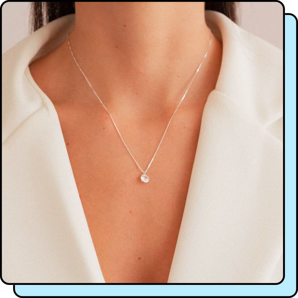 Colar Ponto de Luz Prata 925 Colares Feminino Banhado