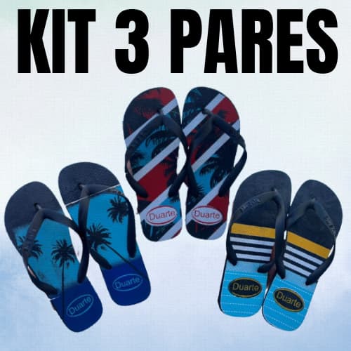 Kit 3 Pares de Chinelo masculino Adulto Envio Imediato