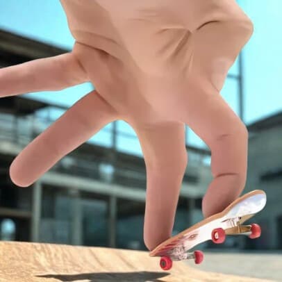 Skate de Dedo com Lixa e Ferramenta Mini Fingerboard Brinquedo Manobras Colecionável