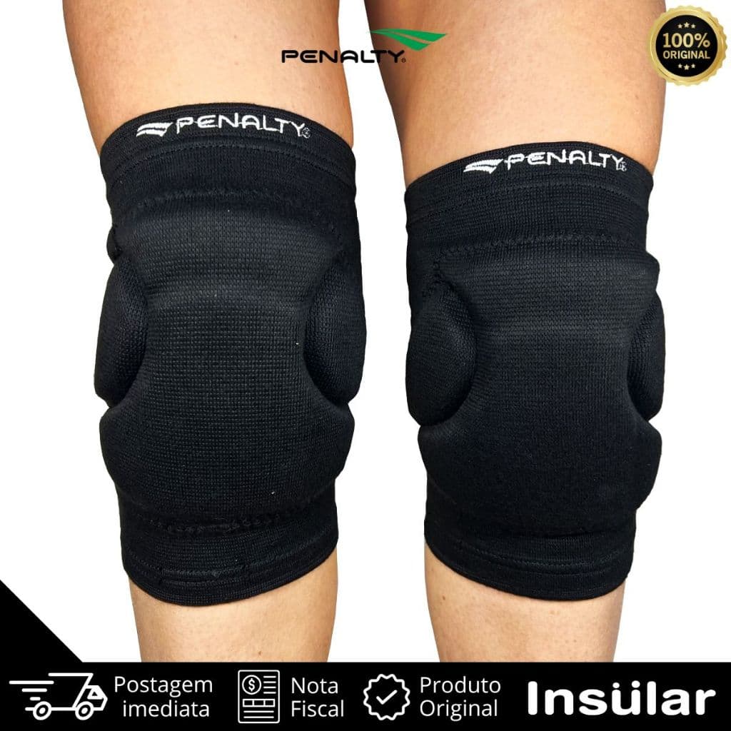 Joelheira Profissional Vôlei Elástica Penalty Indoor Pro Alta Proteção Frontal + Lateral Original