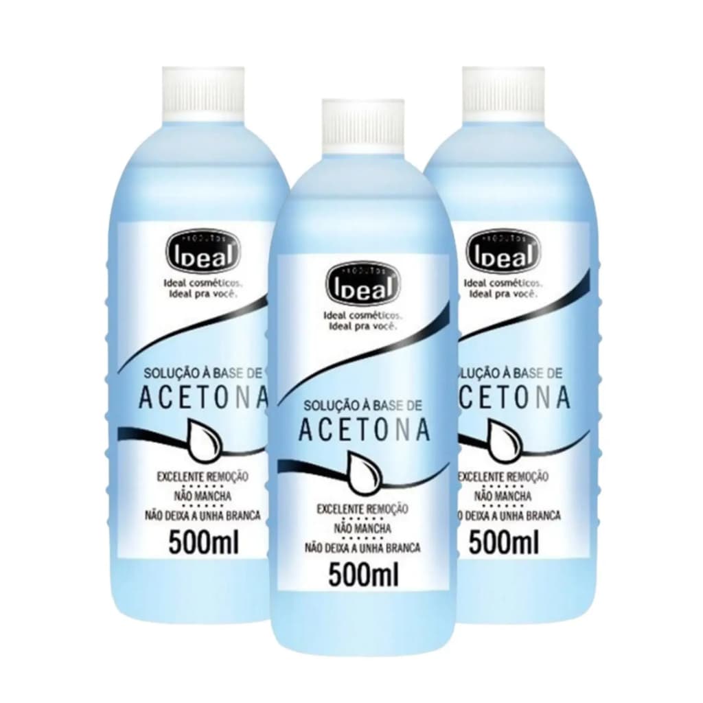KIT 3 ACETONAS IDEAL DE 500ML